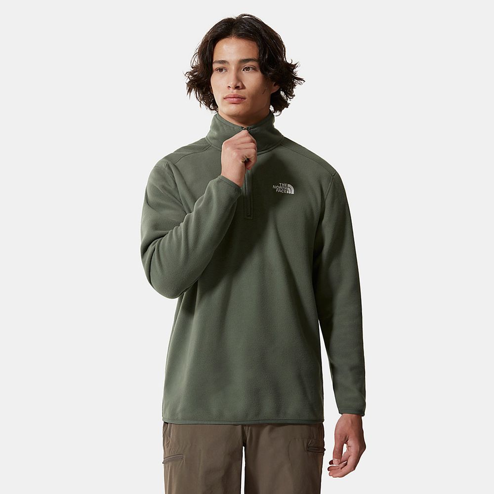 The North Face Fleece Mens Australia - The North Face 100 Glacier Quarter-Zip Green Hiking (DJQ-3895